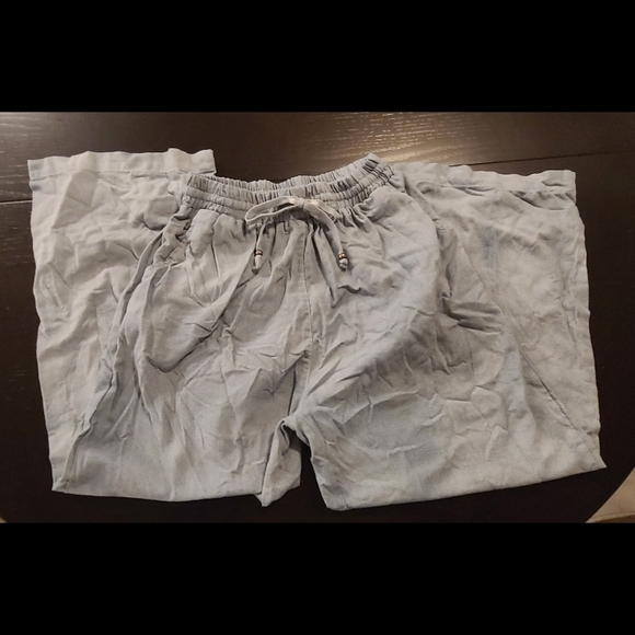 other Pants - Grey Blue Linen Wide Leg Pants, XS